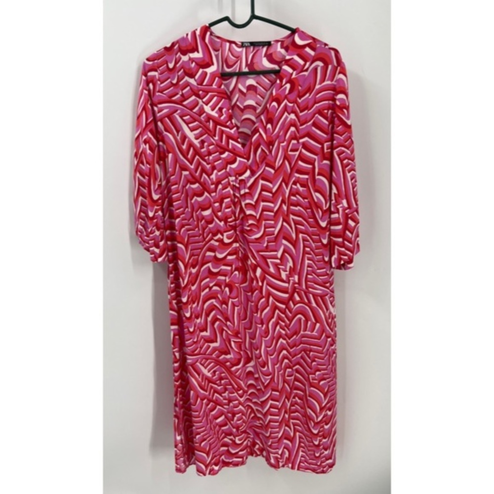 Zara Kaftan Pullover V-neck Midi length Half sleeves Side slits dress S